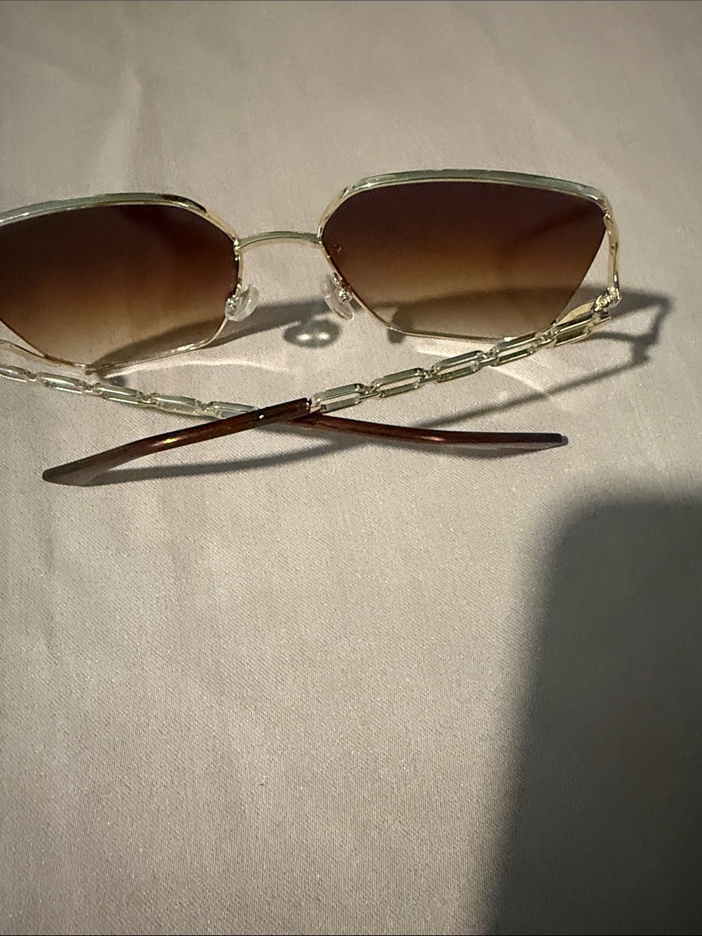 Gold Frame Brown Gradient Women's Sunglasses - Picture 3 of 4